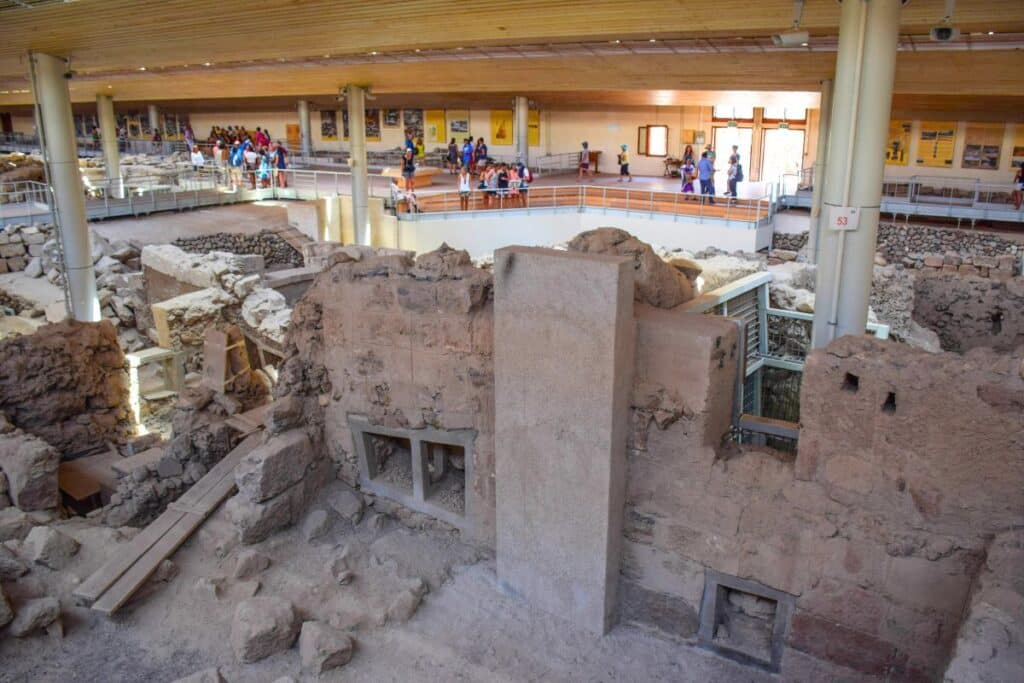 The ancient ruins of Akrotiri in Santorini