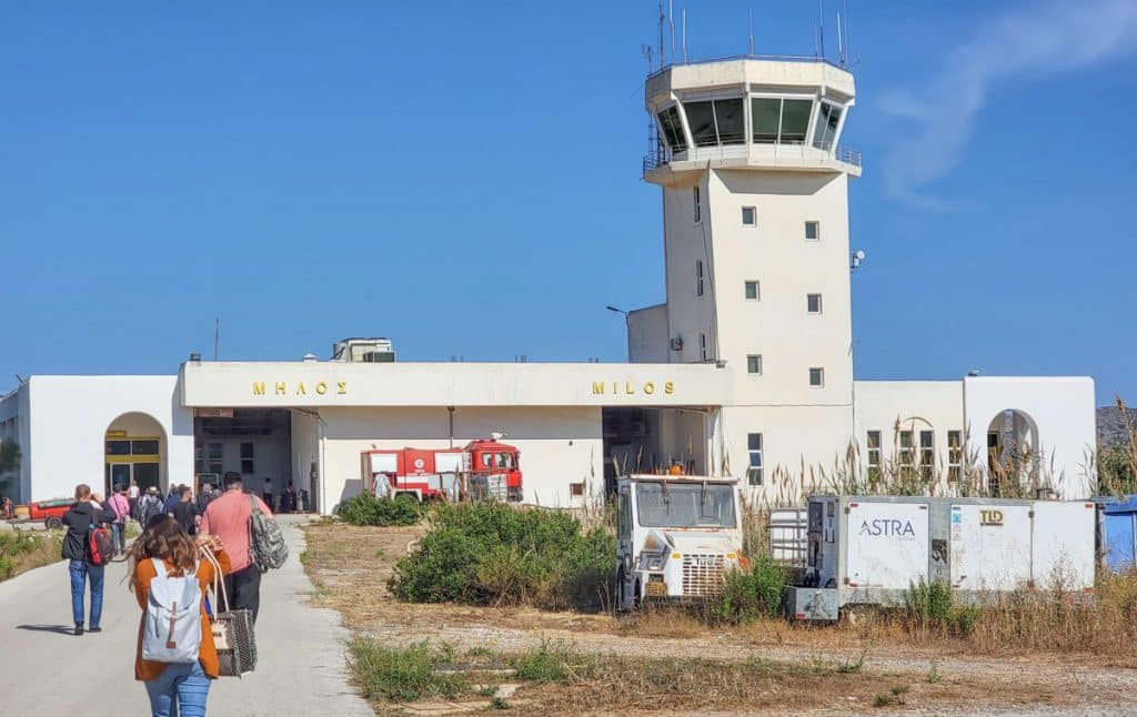 Milos airport Greece