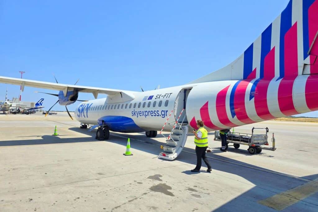 Sky Express plane in Skiathos