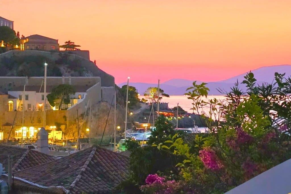 Sunset Views Hydra Island Greece