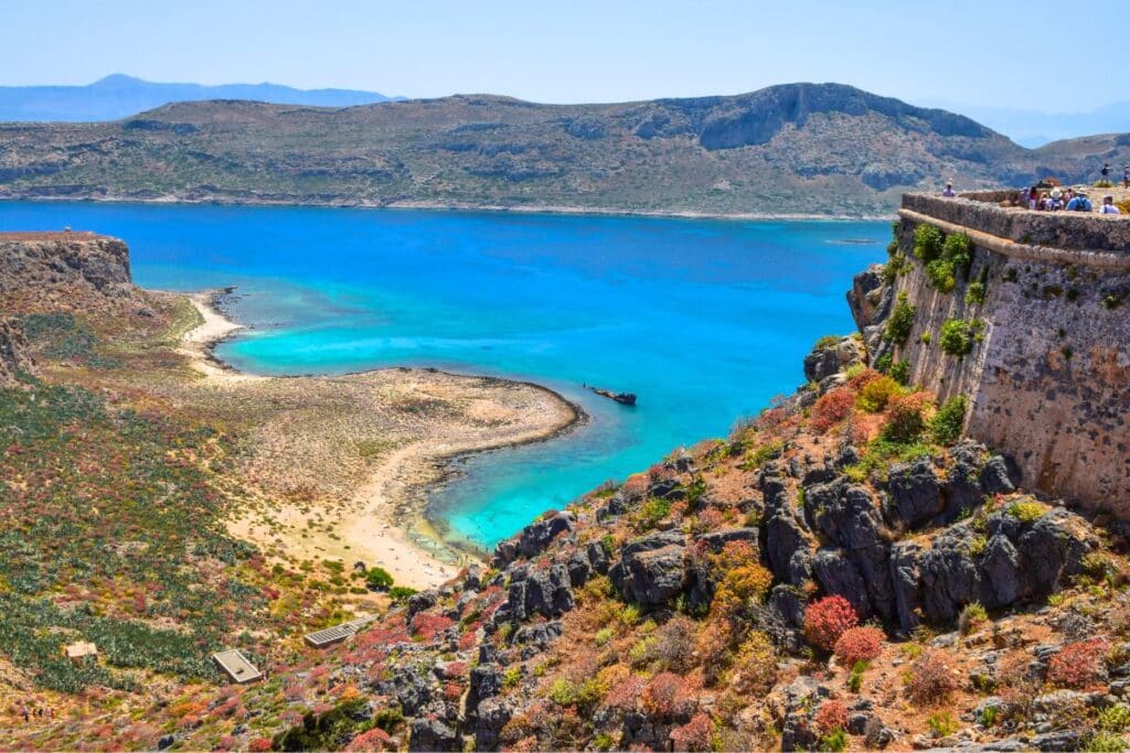 Views over Gramvousa island from the Venetian Fortress in Crete